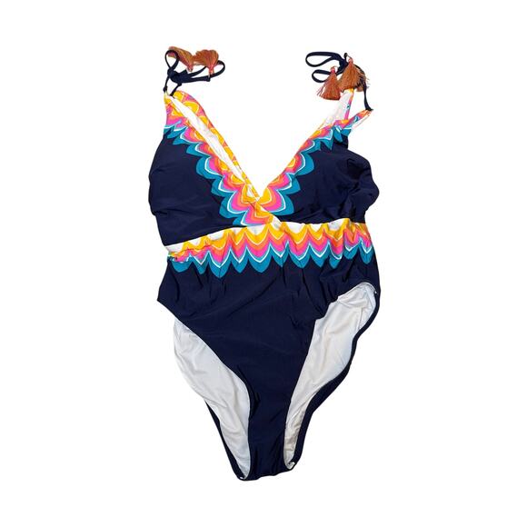 Sunshine 79 New Wave Plunging One Piece Swimsuit NWT SZ: 14 - Picture 3 of 12